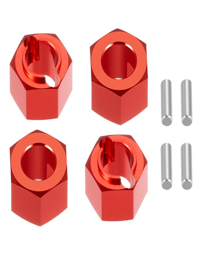 MORFUM 4PCS Aluminum 7mm Wheel Hex Hub Extenders Adaptor Combiner Coupler with Pin for LO-SI 1/16 Mini-B 1/18 Mini-T 2.0 RC Crawler Car Upgrade Parts (Red) - Image 1